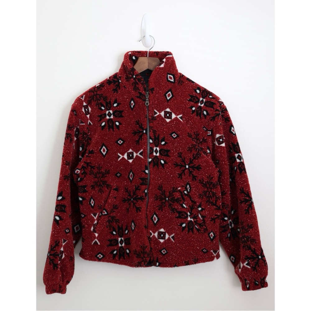 Vintage Tsunami Southwestern Boho Fleece Jacket
